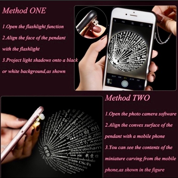 Rose Gold Plated Sterling “I Love You” Pendant Projection Charm Necklace - Picture 6 of 11